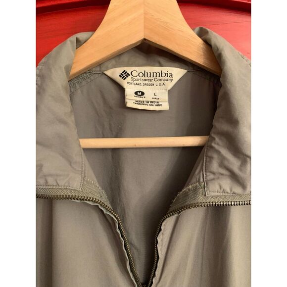 Columbia Women's L Khaki Green Light Weight Longer Jacket Drawstring Waist EUC - Picture 3 of 5